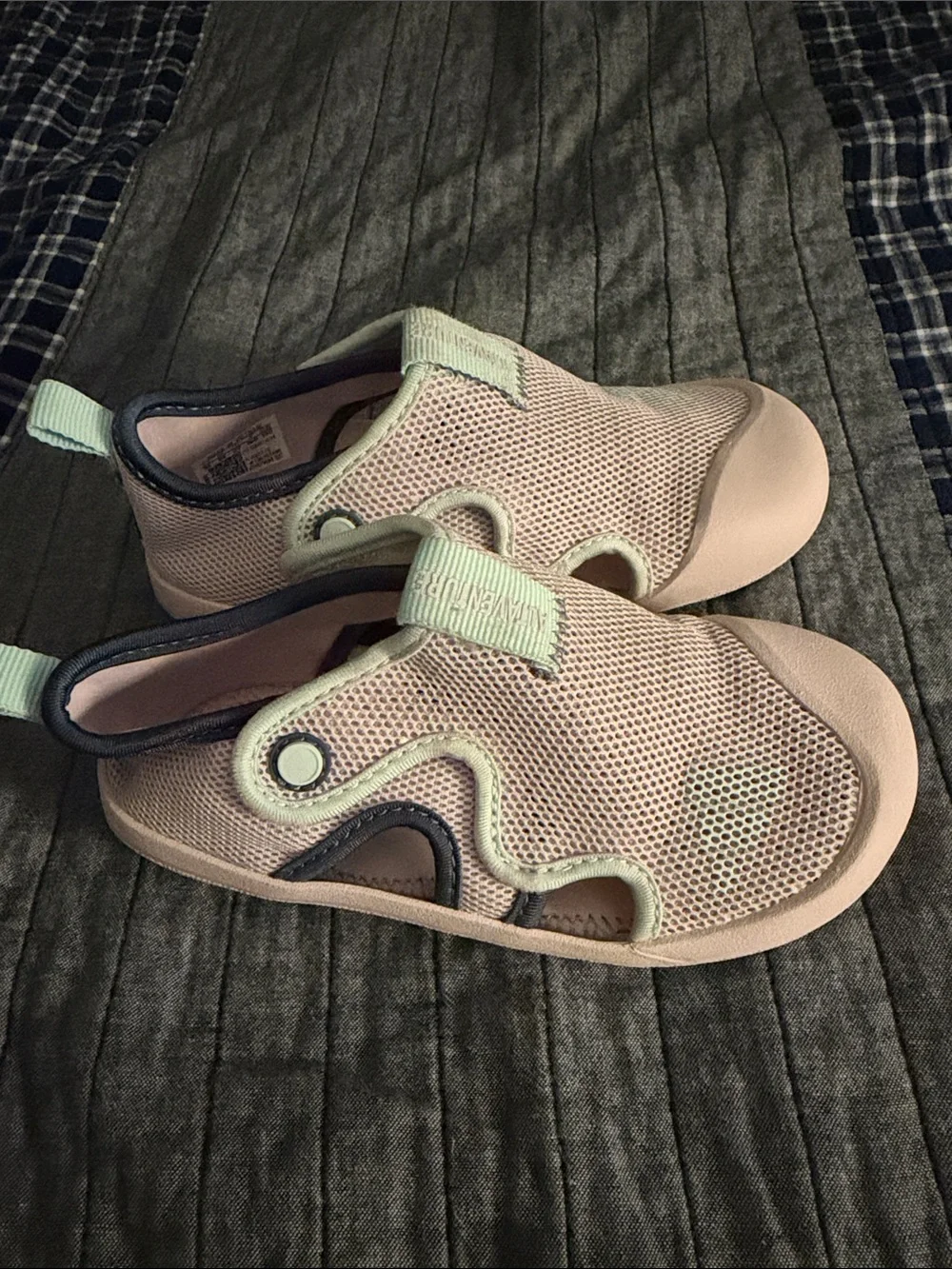 Kids Slip-On Velcro adidas Shoes - Light Pink/purple with Mint Accents